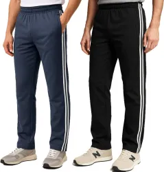 t-hustler  Pack of 2 Men Solid Multicolor Track Pants