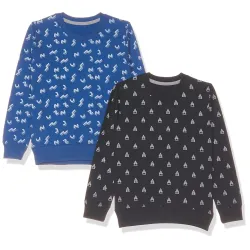 T2F Boys Cotton Printed Round Neck Sweatshirt (Pack of 2)