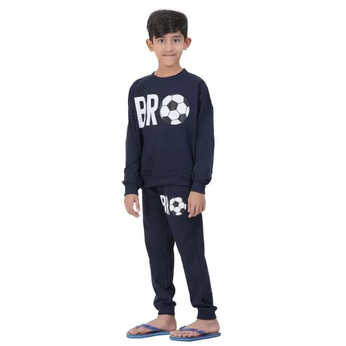 Image of T2F Boys Cotton Fleece T-Shirt and Pant Clothing Set