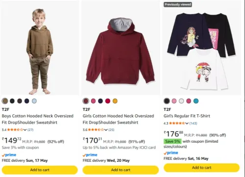 Image of T2F kids wear Upto 92% Off