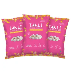 Taali Roasted Makhana | 58 gm (Pack of 3) | Ghee Himalayan Pink Salt | 100% Vegatarian | Gluten Free, No Cholesterol, No