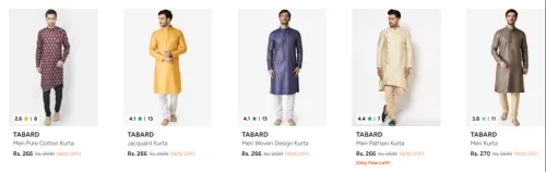 Image of Tabard Men's Kurtas upto 90% Discount
