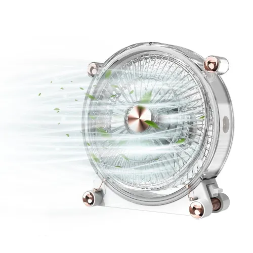 Image of Table Fan Rechargeable, 7.2 Inch High Speed USB Desk Fan