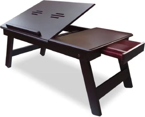 Image of Table Mate Wooden Adjustable Wood Portable Laptop Table (Finish Color - Brown, DIY(Do-It-Yourself))