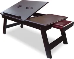 Table Mate Wooden Adjustable Wood Portable Laptop Table (Finish Color - Brown, DIY(Do-It-Yourself))