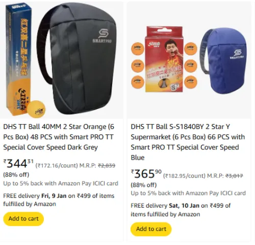 Image of Table Tennis Accessories @ Starting ₹344