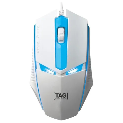 Image of TAG EVE Wired Optical Mouse White USB Interface, 1000 DPI High Precision Sensor, 3 Button Control, Breathing LED Light, 
