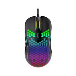 TAG Gamerz Fusion RGB Gaming Mouse Black USB Wired, Honeycomb Design, 4800 DPI Optical Sensor, 6 Buttons, 3 Million Clic