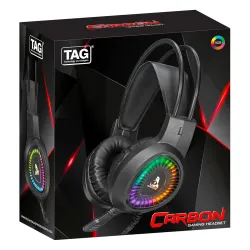 TAG Gamerz Carbon Wired Over Ear Gaming Headphones with Mic 