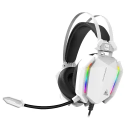 TAG Gamerz Titan RGB White Over-Ear Gaming Wired Headphone Flexible Mic for Calling