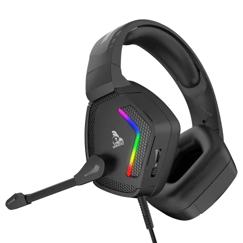 Image of TAG Gamerz Victor RGB Black Over-Ear Gaming Headphone Headset | Soft Ear Cups | 50mm Driver| 3.5mm Audio | 7 Color Breat