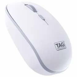 TAG WM500 White / Grey Wireless Mouse, 2.4GHz USB Receiver, Dedicated DPI Button (800/1200/1600), 4 Buttons, Ambidextrous & Light, Power-Saving, 10m Range, 1x AA Battery, Supports Windows/Ma...
