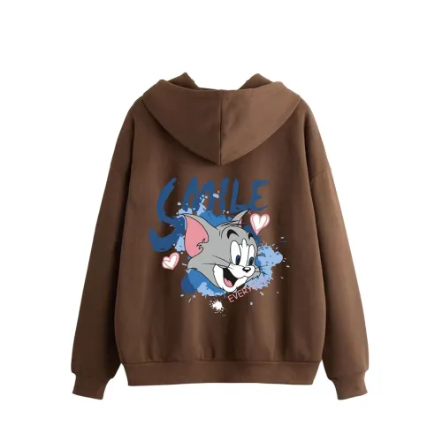 Image of TAGAS Printed Hoodie for Womens | | Casual Zip Front Hoodie