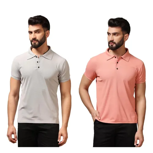 Image of TAGDO Men’s Solid Polo T-Shirt – Pack of 2