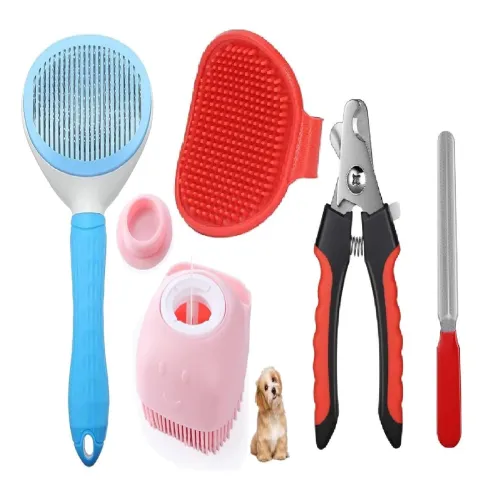 Image of Tails Self Cleaning Slicker Pet Grooming Brush