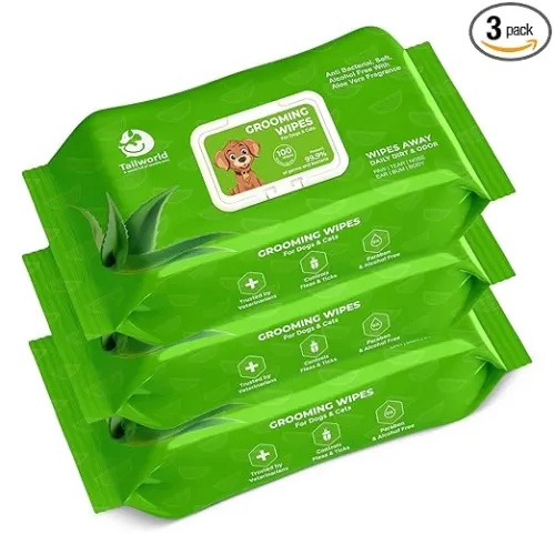 Image of Tailworld Grooming Pet Wet Wipes, 300 Wipes (Pack of 3)