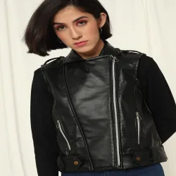 TANDUL Women Lightweight Biker Jacket