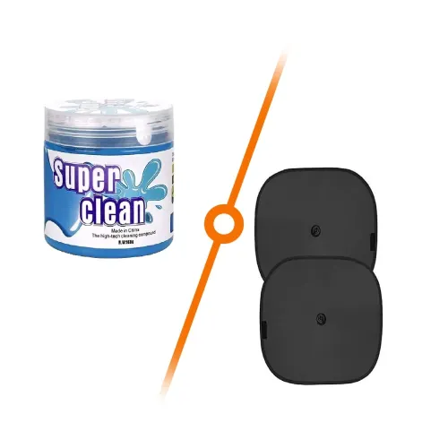 Image of TANTRA Car Accessories Combo Kit with Car Sunshade 2pcs and Car Cleaning Gel