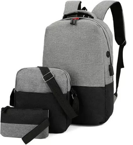 Image of TANTRA Polyester Laptop Backpack 3 PCS Set Backpack Bag 35 L Backpack (Black)