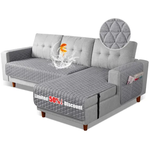 Image of TAOCOCO Sectional Couch Covers 100% Waterproof L Shaped Sofa Covers for Right Hand Facing Chaise Lounge, 2 Pieces