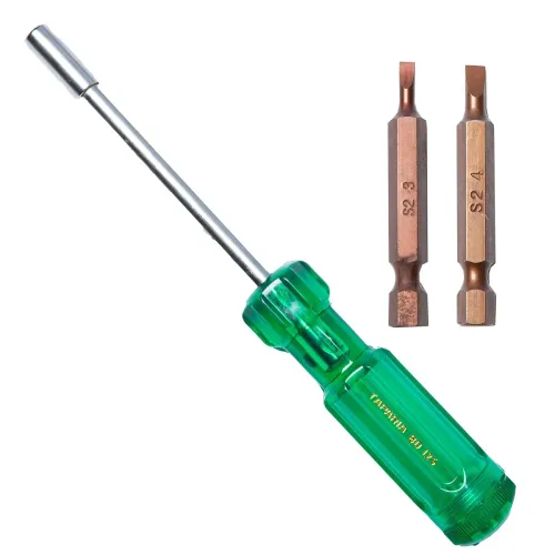Image of Taparia Make, Bit Holder Screwdriver with 50mm Single Side Bits of 1 /4 \' Hex Shank, S2 Grade, Of Tip Size Slotted 3mm 
