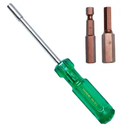 Taparia Make, Bit Holder Screwdriver with 50mm Single Side Bits of 1/4\' Hex Shank, S2 Grade, Of Tip Size - Hex 8, 10mm Suitable for DIY, Home, Professional & Industrial Applications
