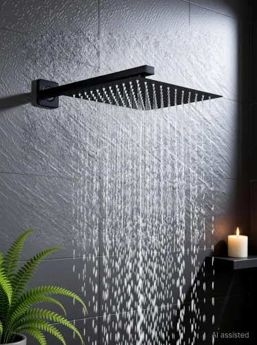 Image of Tapsa Premium Quality SS-304 6X6" Black Shower
