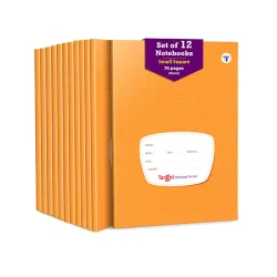 TARGET PUBLICATIONS Small Square Ruled Notebooks (76 Pages) | Soft Brown Cover | 18 cm x 24 cm Approx | Maths Exercise Small Notebooks (Square - 09 cm) | Pack of 12 Books | GSM 57