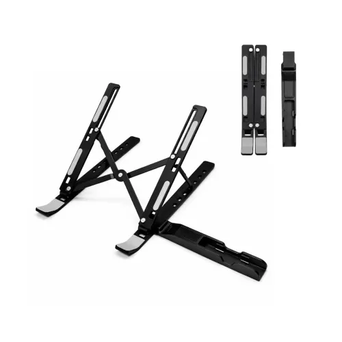 Image of TARKAN 2 in 1 Portable & Foldable Aluminium Laptop Stand + Mobile Stand with Adjustable Height & Angle for Upto 15 Inch 
