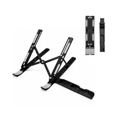 TARKAN 2 in 1 Portable & Foldable Aluminium Laptop Stand + Mobile Stand with Adjustable Height & Angle for Upto 15 Inch 