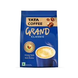 Tata Classic Instant Coffee, 100g Pouch, Chicory Mix With Strong Taste & Rich Aroma, With Flavour Locked Decoction Crystals