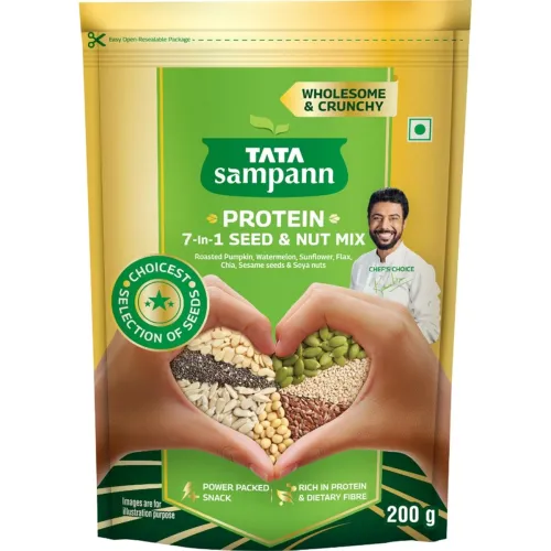 Image of Tata Sampann Protein 7-in-1 Seed & Nut Mix | Contains Roasted Pumpkin, Watermelon, Sunflower, Flax, Chia, Sesame Seeds &