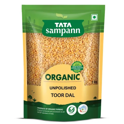 Image of Tata Sampann Organic Unpolished Toor Dal (Arhar Dal), 1 kg