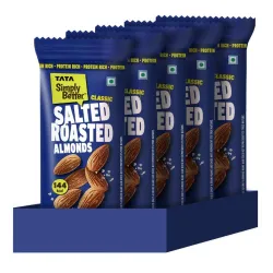 Tata Simply Better Classic Salted Roasted Almonds, 23g (Pack of 5)