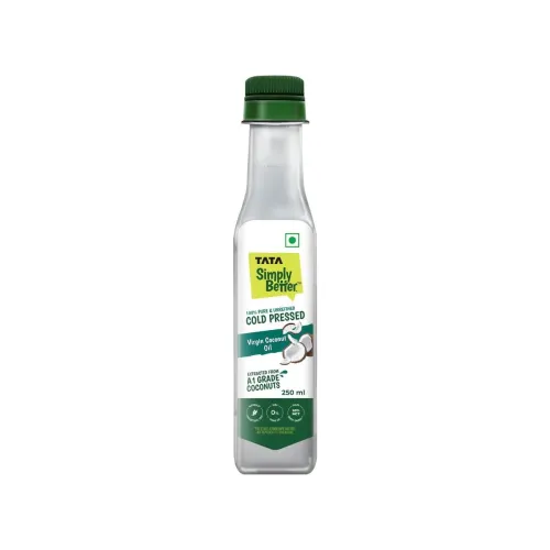 Image of Tata Simply Better Pure & Unrefined Cold Pressed Virgin Coconut Oil,Naturally Cholesterol Free,250 Ml,Rich Aroma & Flavo