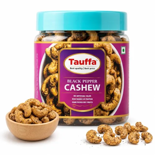Image of Tauffa Black Pepper Cashews 250g | Kali Mirch Kaju | No Added Oil