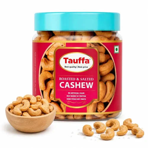 Image of Tauffa Roasted & Salted Cashews 250g | Rock Salt Kaju | No Added Oil