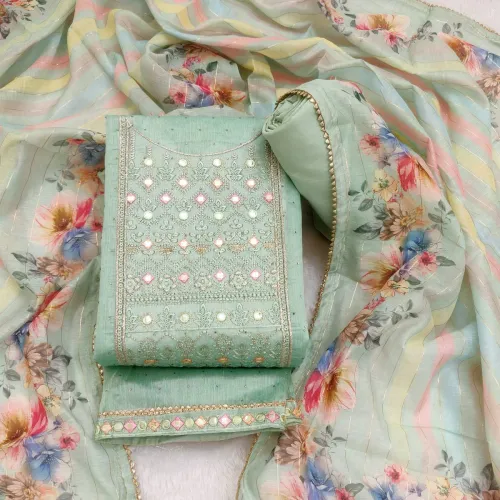 Image of Tavas Unstitched Chanderi Salwar Suit 