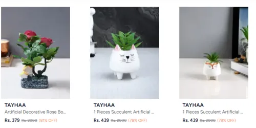 Image of TAYHAA Artificial pots minimum 80% off 