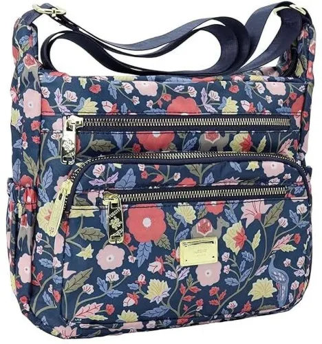 Image of Tazomi Blue Waterproof Nylon Women's Sling Bag