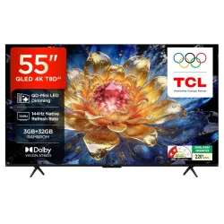TCL 55-Inch 4K UHD Smart QLED Google TV, 144Hz (55T8D)