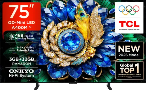 Image of TCL A400M 189.31 cm (75 Inch) Ultra HD (4K) Mini LED Smart Google TV 2026