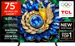 TCL A400M 189.31 cm (75 Inch) Ultra HD (4K) Mini LED Smart Google TV 2026