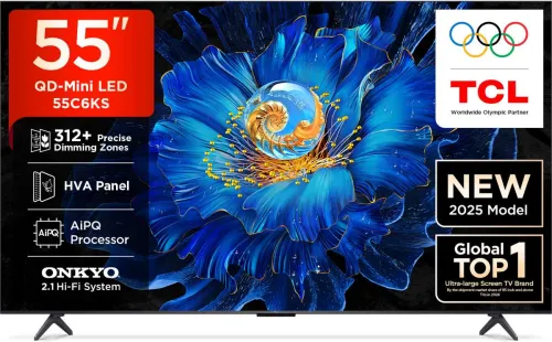 Image of TCL C6KS 139 cm (55 inch) Ultra HD (4K) Mini LED Smart Google TV with High HDR Brightness | 312+ Dimming Zones | AiPQ Pr