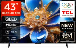 TCL T6D 107.95 cm (43 inch) QLED Ultra HD (4K) Smart Google TV 