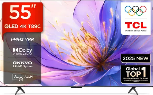 Image of TCL T89C 139 cm (55 inch) QLED Ultra HD (4K) Smart Google TV 2025 Edition with HVA Panel | Dolby Vision- Atmos, 35W ONKY