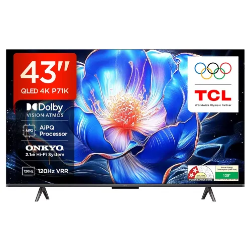 Image of TCL 108 cm 4K Ultra HD Smart QLED Google TV 43P71K