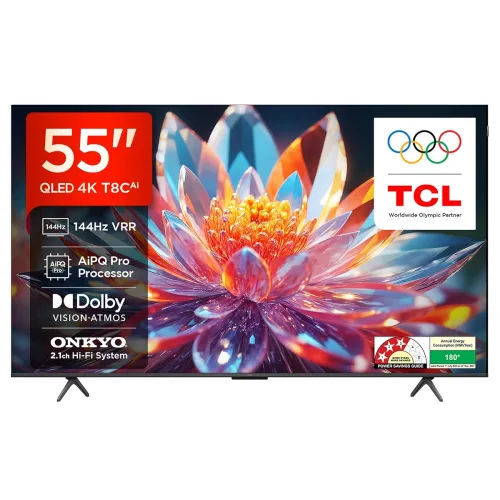 Image of TCL 139 cm 4K Ultra HD Smart QLED Google TV 55T8C