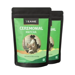 TE-A-ME Matcha Tea Powder - Ceremonial Grade (Pack of 2) | Ceremonial Matcha 100g (50g x 2)