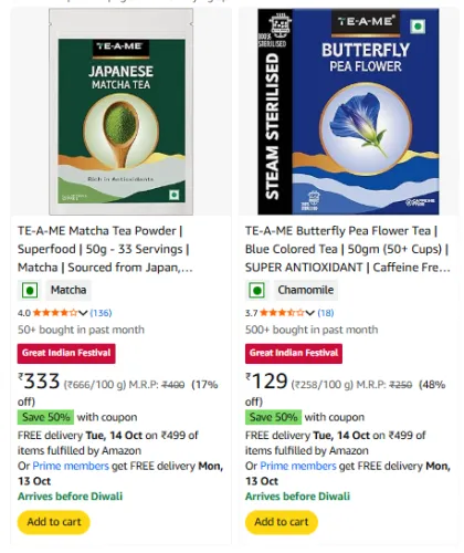 Image of Tea Bags @ Apply 50% Coupon Discount